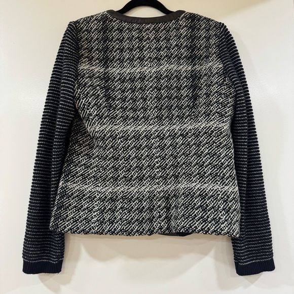 Max Mara Weekend Tweed Virgin Wool Jacket Black & White Size US 10 - Picture 2 of 11
